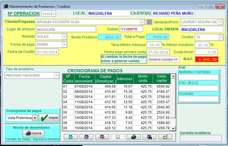 software para creditos y prestamos